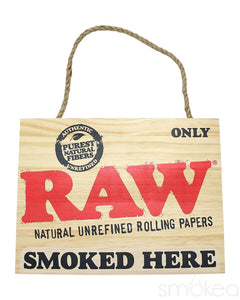 Raw "Smoked Here" Wood Sign