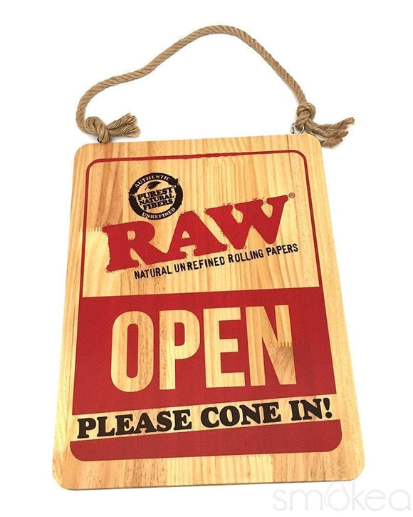 Raw Wood Open/Closed Sign
