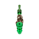 Colored Metal Hand Pipe with Skulls on Stem