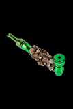 Colored Metal Hand Pipe with Skulls on Stem