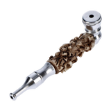 Colored Metal Hand Pipe with Skulls on Stem