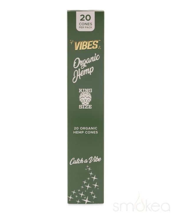 Vibes King Size Organic Hemp Pre Rolled Cones (20-Pack)